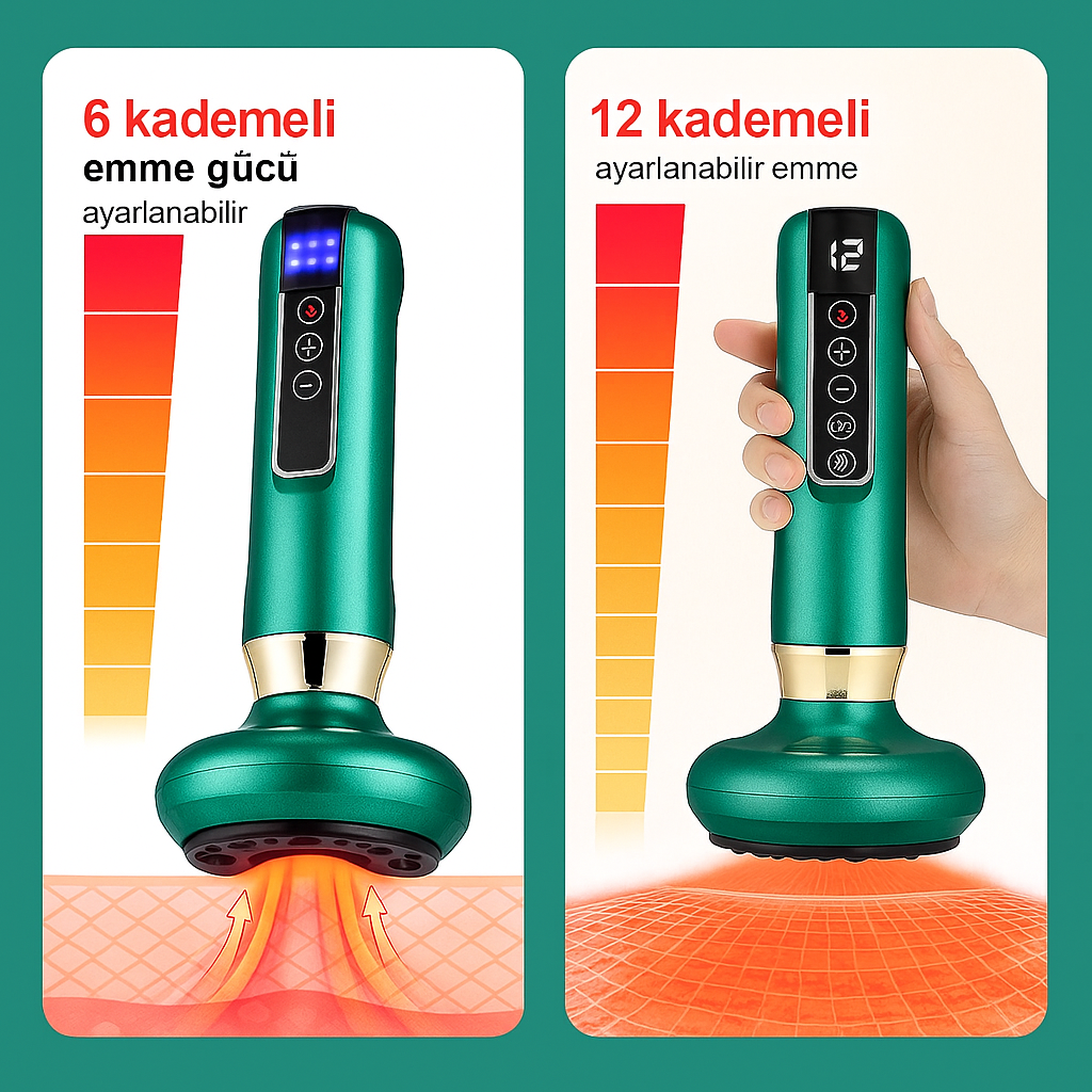 6/12 Kademeli Elektrikli Kupa Masaj Aleti