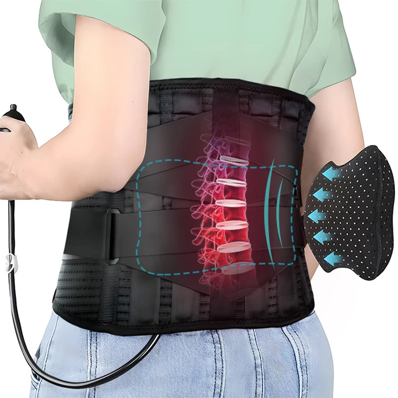 Lumbar Support Belt with Inflatable Pad