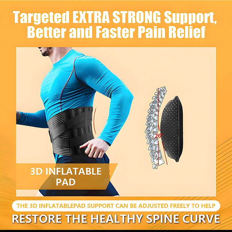 Lumbar Support Belt with Inflatable Pad